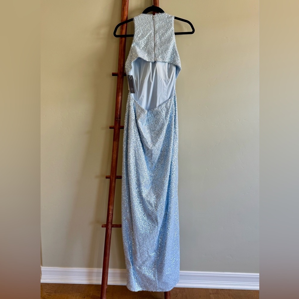 Aidan Mattox Sequin Cutout Mermaid Dress - Mist - Picture 4 of 6
